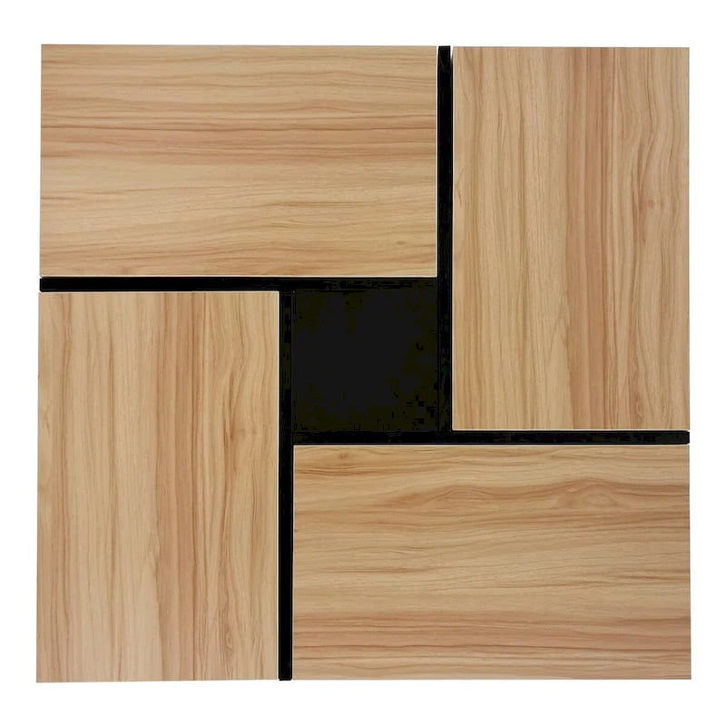 Table basse carrée, 4 compartiments de rangement cachés, plateau coulissant extensible, finition brillante UV, marron / noir / blanc, pour 1 personne