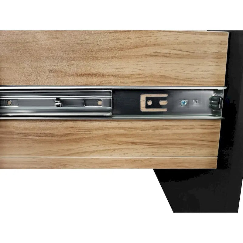 Table basse carrée, 4 compartiments de rangement cachés, plateau coulissant extensible, finition brillante UV, marron / noir / blanc, pour 1 personne
