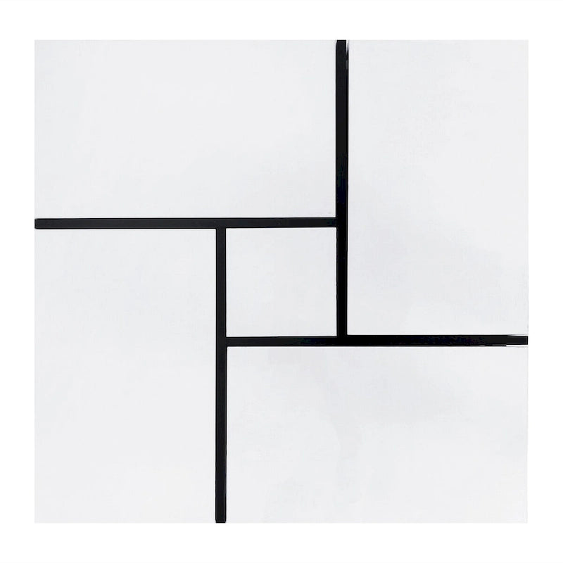 Table basse carrée, 4 compartiments de rangement cachés, plateau coulissant extensible, finition brillante UV, marron / noir / blanc, pour 1 personne