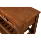 Buffet console de 42 pouces, style Mid-Century, 2 tiroirs, étagères ouvertes à 2 niveaux, bois massif et MDF, gris antique / bleu marine / marron, utilisation par 1 personne