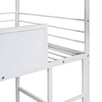 Lit mezzanine en métal de taille double avec toboggan, échelle, tableau d'écriture recto-verso, noir et rouge / noir / blanc, pour 1 personne