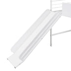 Lit mezzanine en métal de taille double avec toboggan, échelle, tableau d'écriture recto-verso, noir et rouge / noir / blanc, pour 1 personne