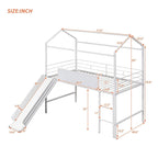 Lit mezzanine en métal de taille double avec toboggan, échelle, tableau d'écriture recto-verso, noir et rouge / noir / blanc, pour 1 personne