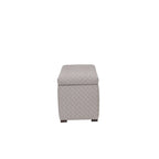 Banc de rangement, capitonné, tissu jacquard, charnière hydraulique, pieds carrés expresso, bleu clair / noir / crème, 1 place