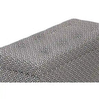 Banc de rangement, capitonné, tissu jacquard, charnière hydraulique, pieds carrés expresso, bleu clair / noir / crème, 1 place
