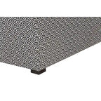 Banc de rangement, capitonné, tissu jacquard, charnière hydraulique, pieds carrés expresso, bleu clair / noir / crème, 1 place