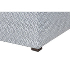 Banc de rangement, capitonné, tissu jacquard, charnière hydraulique, pieds carrés expresso, bleu clair / noir / crème, 1 place