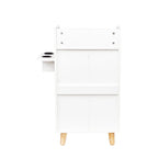 Meuble de rangement de salon à 4 niveaux, 4 tiroirs, 2 supports de sèche-cheveux, rose/blanc, pour 1 personne