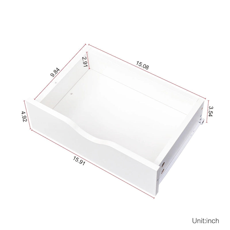 Meuble de rangement de salon à 4 niveaux, 4 tiroirs, 2 supports de sèche-cheveux, rose/blanc, pour 1 personne