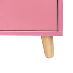 Meuble de rangement de salon à 4 niveaux, 4 tiroirs, 2 supports de sèche-cheveux, rose/blanc, pour 1 personne