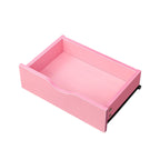 Meuble de rangement de salon à 4 niveaux, 4 tiroirs, 2 supports de sèche-cheveux, rose/blanc, pour 1 personne