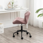 Fauteuil de bureau pivotant sans accoudoirs, velours capitonné, mousse haute densité, réglage pneumatique de la hauteur, base en métal, gris / bleu / mauve / jaune, usage 1 personne