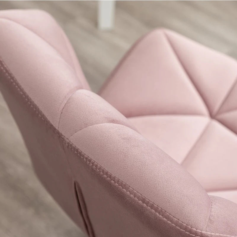 Fauteuil de bureau pivotant sans accoudoirs, velours capitonné, mousse haute densité, réglage pneumatique de la hauteur, base en métal, gris / bleu / mauve / jaune, usage 1 personne