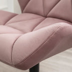Fauteuil de bureau pivotant sans accoudoirs, velours capitonné, mousse haute densité, réglage pneumatique de la hauteur, base en métal, gris / bleu / mauve / jaune, usage 1 personne