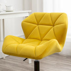 Fauteuil de bureau pivotant sans accoudoirs, velours capitonné, mousse haute densité, réglage pneumatique de la hauteur, base en métal, gris / bleu / mauve / jaune, usage 1 personne