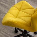 Fauteuil de bureau pivotant sans accoudoirs, velours capitonné, mousse haute densité, réglage pneumatique de la hauteur, base en métal, gris / bleu / mauve / jaune, usage 1 personne