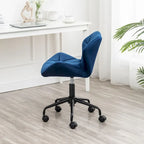 Fauteuil de bureau pivotant sans accoudoirs, velours capitonné, mousse haute densité, réglage pneumatique de la hauteur, base en métal, gris / bleu / mauve / jaune, usage 1 personne