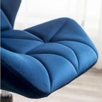 Fauteuil de bureau pivotant sans accoudoirs, velours capitonné, mousse haute densité, réglage pneumatique de la hauteur, base en métal, gris / bleu / mauve / jaune, usage 1 personne