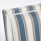Fauteuil d'appoint, revêtement en lin à rayures bleues et blanches, mousse haute densité, structure en bois massif, pieds tournés, bleu, pour 1 personne