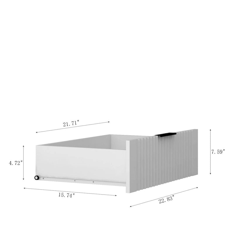 Armoire penderie, porte coulissante façon grange, tringle à vêtements, 4 tiroirs, 4 étagères ouvertes, MDF, blanc, usage par 1 personne