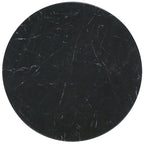 Table basse ronde, plateau en marbre, base en bois de chêne, marron/noir, pour 1 personne